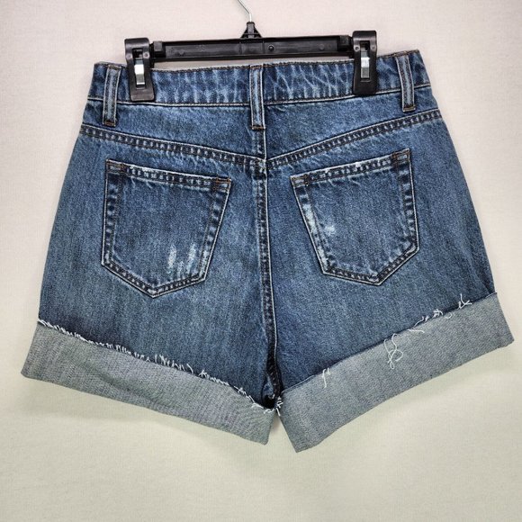 Vanilla Star Jean Shorts Juniors 5 Cuffed Blue Womens - Picture 2 of 10